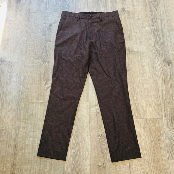 UNTUCKit Men’s 30x30 Straight Fit Wool Blend Casey Dress Pants Brown Reda flexo - Picture 2 of 16